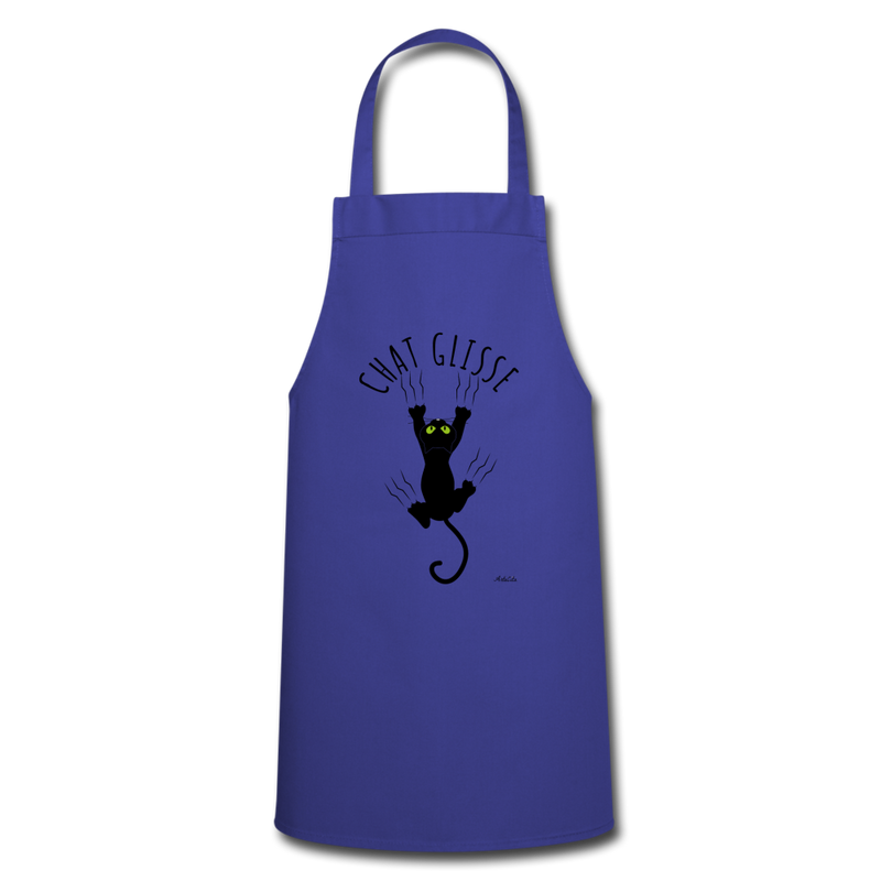 Cadeau anniversaire : Tablier - Chat Glisse - 6 Coloris - Cadeau Original - Cadeau Personnalisable - Cadeaux-Positifs.com -royal blue-