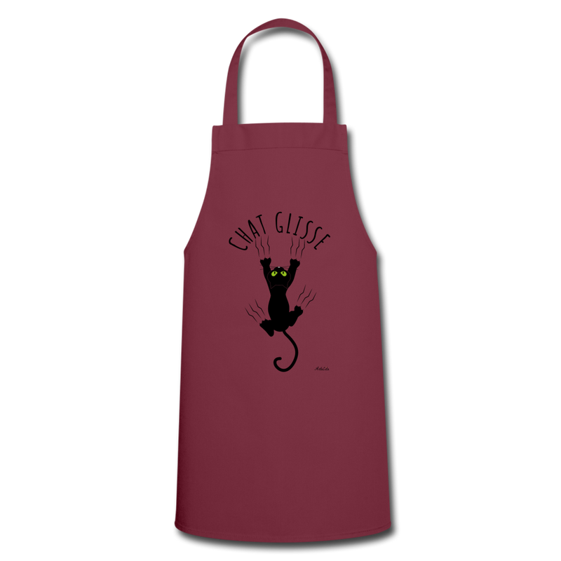 Cadeau anniversaire : Tablier - Chat Glisse - 6 Coloris - Cadeau Original - Cadeau Personnalisable - Cadeaux-Positifs.com -bordeaux-