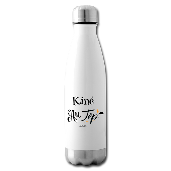 Bouteille isotherme - Kiné au Top - Sans BPA - Cadeau Durable - Cadeau Personnalisable - Cadeaux-Positifs.com -blanc-