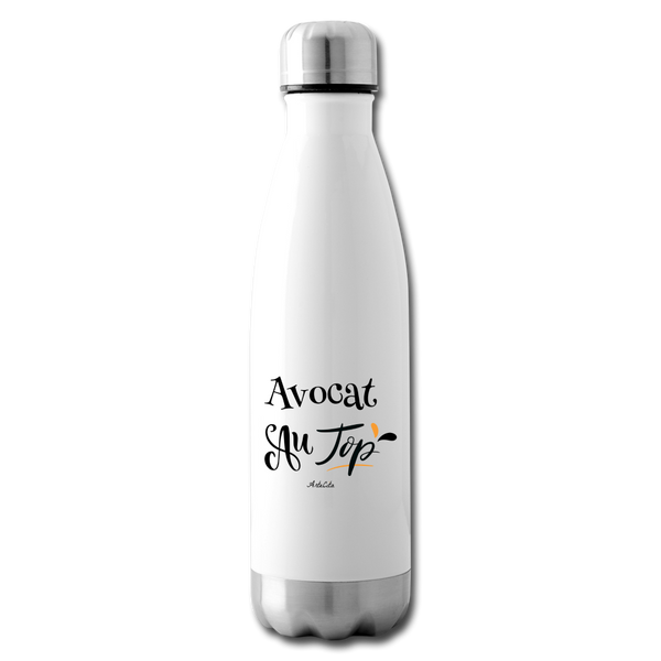 Bouteille isotherme - Avocat au Top - Alu Sans BPA - Cadeau Durable - Cadeau Personnalisable - Cadeaux-Positifs.com -blanc-