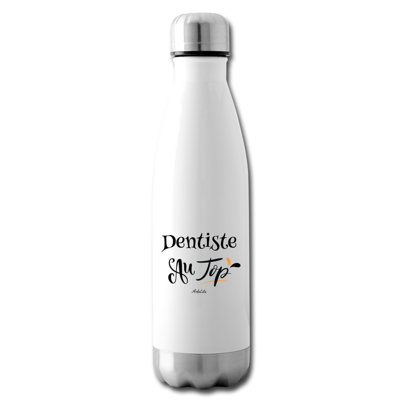 Cadeau anniversaire : Bouteille isotherme - Dentiste au Top - Sans BPA - Cadeau Durable - Cadeau Personnalisable - Cadeaux-Positifs.com -blanc-