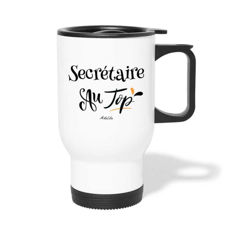 Cadeau anniversaire : Mug isotherme - Secrétaire au Top - Sans BPA - Cadeau Original - Cadeau Personnalisable - Cadeaux-Positifs.com -taille unique-