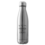 Bouteille isotherme - Une Psychologue trop Géniale - Cadeau Durable - Cadeau Personnalisable - Cadeaux-Positifs.com -argent clair-