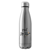 Bouteille isotherme - Prof au Top - Sans BPA - Cadeau Original - Cadeau Personnalisable - Cadeaux-Positifs.com -argent clair-