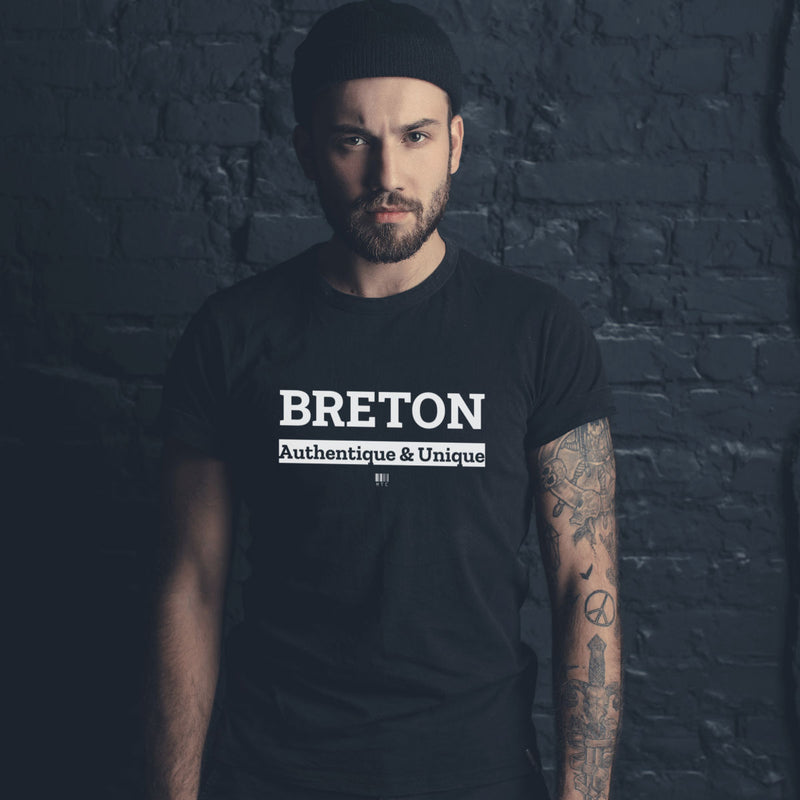 Cadeau anniversaire : T-Shirt - Breton - Coton Bio - 7 Coloris - Cadeau Original - Cadeau Personnalisable - Cadeaux-Positifs.com -XS-Blanc-