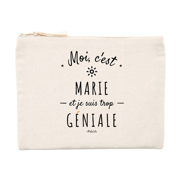 Pochette - Marie est trop Géniale - Cadeau Original & Durable - Cadeau Personnalisable - Cadeaux-Positifs.com -Unique-Beige-
