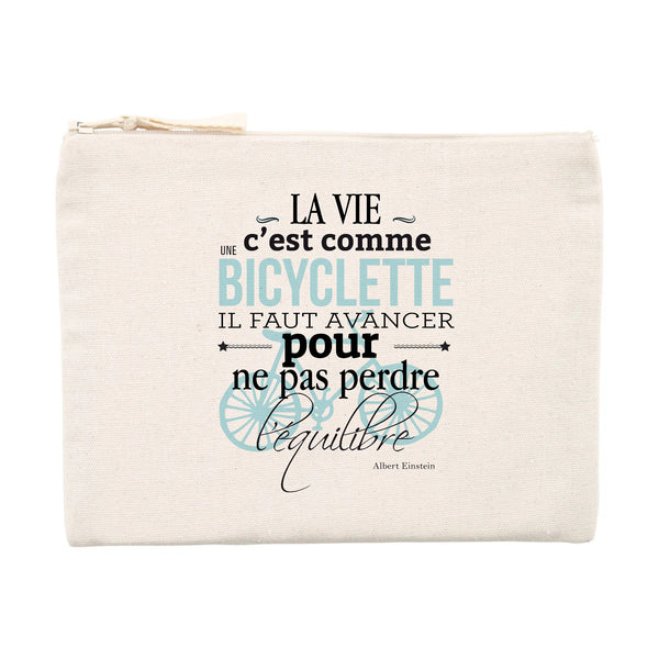 Pochette - Citation Albert Einstein - Matières Recyclées - Unique - Cadeau Personnalisable - Cadeaux-Positifs.com -Unique-Beige-