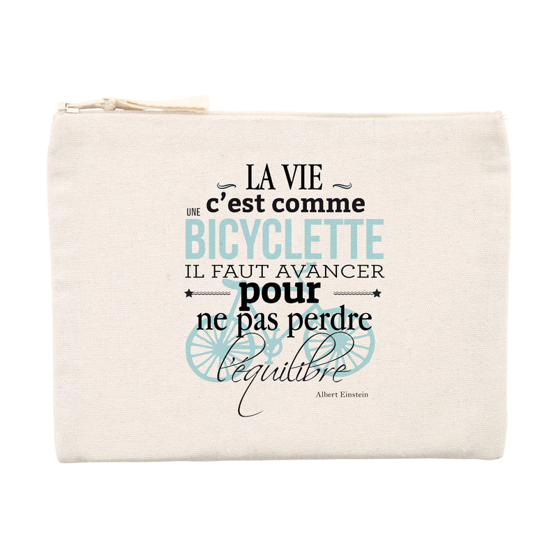 Cadeau anniversaire : Pochette - Citation Albert Einstein - Matières Recyclées - Unique - Cadeau Personnalisable - Cadeaux-Positifs.com -Unique-Beige-