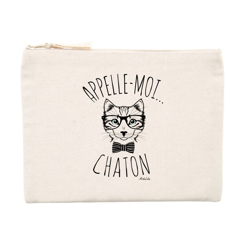 Cadeau anniversaire : Pochette - Appelle-moi Chaton - Cadeau Original & Durable - Cadeau Personnalisable - Cadeaux-Positifs.com -Unique-Beige-