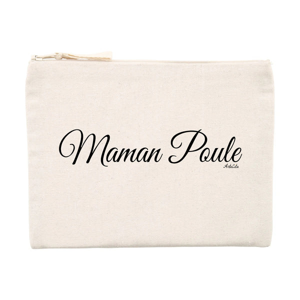 Pochette - Maman Poule (Cursif) - Matières Recyclées - Cadeau Durable - Cadeau Personnalisable - Cadeaux-Positifs.com -Unique-Beige-