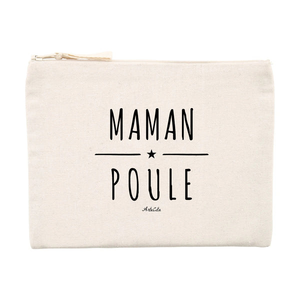 Pochette - Maman Poule - 100% Matières Recyclées - Cadeau Original - Cadeau Personnalisable - Cadeaux-Positifs.com -Unique-Beige-