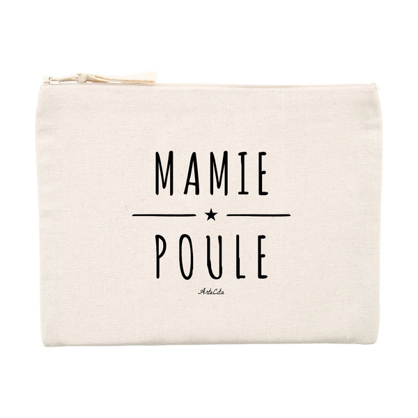 Pochette - Mamie Poule - 100% Matières Recyclées - Cadeau Original - Cadeau Personnalisable - Cadeaux-Positifs.com -Unique-Beige-