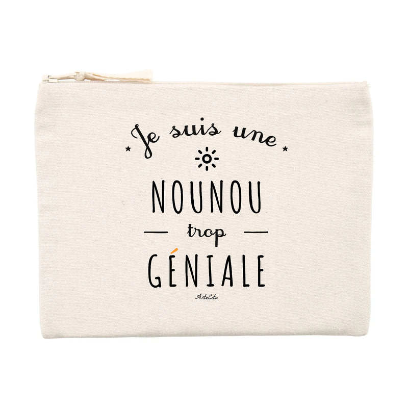 Cadeau anniversaire : Pochette - Une Nounou trop Géniale - Cadeau Original & Durable - Cadeau Personnalisable - Cadeaux-Positifs.com -Unique-Beige-