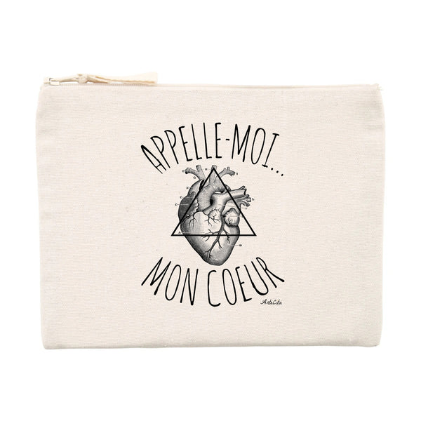 Pochette - Appelle-moi mon Coeur - Cadeau Original & Durable - Cadeau Personnalisable - Cadeaux-Positifs.com -Unique-Beige-