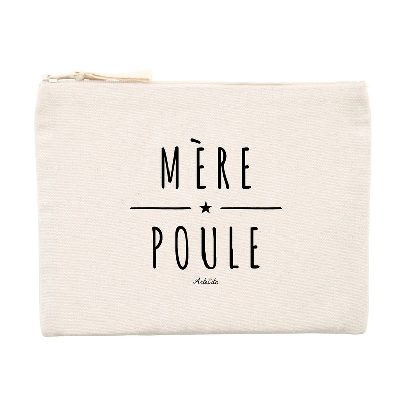 Cadeau anniversaire : Pochette - Mère Poule - Matières Recyclées - Cadeau Original - Cadeau Personnalisable - Cadeaux-Positifs.com -Unique-Beige-