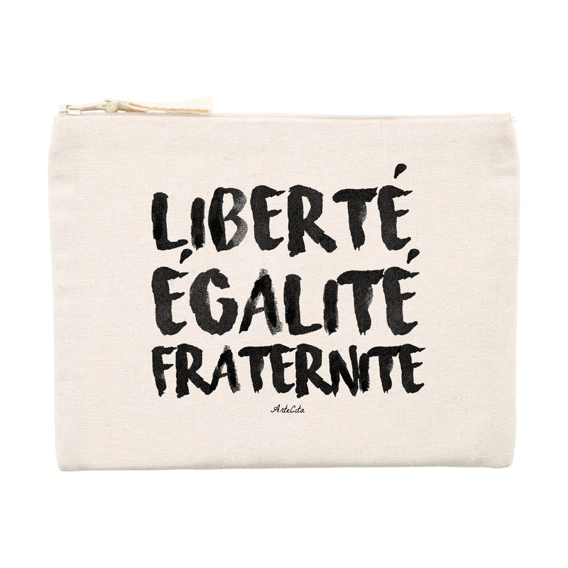 Cadeau anniversaire : Pochette - Liberté Egalité Fraternité - Cadeau Original & Durable - Cadeau Personnalisable - Cadeaux-Positifs.com -Unique-Beige-