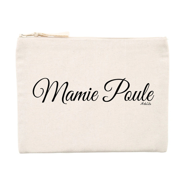Pochette - Mamie Poule (Cursif) - Matières Recyclées - Cadeau Original - Cadeau Personnalisable - Cadeaux-Positifs.com -Unique-Beige-