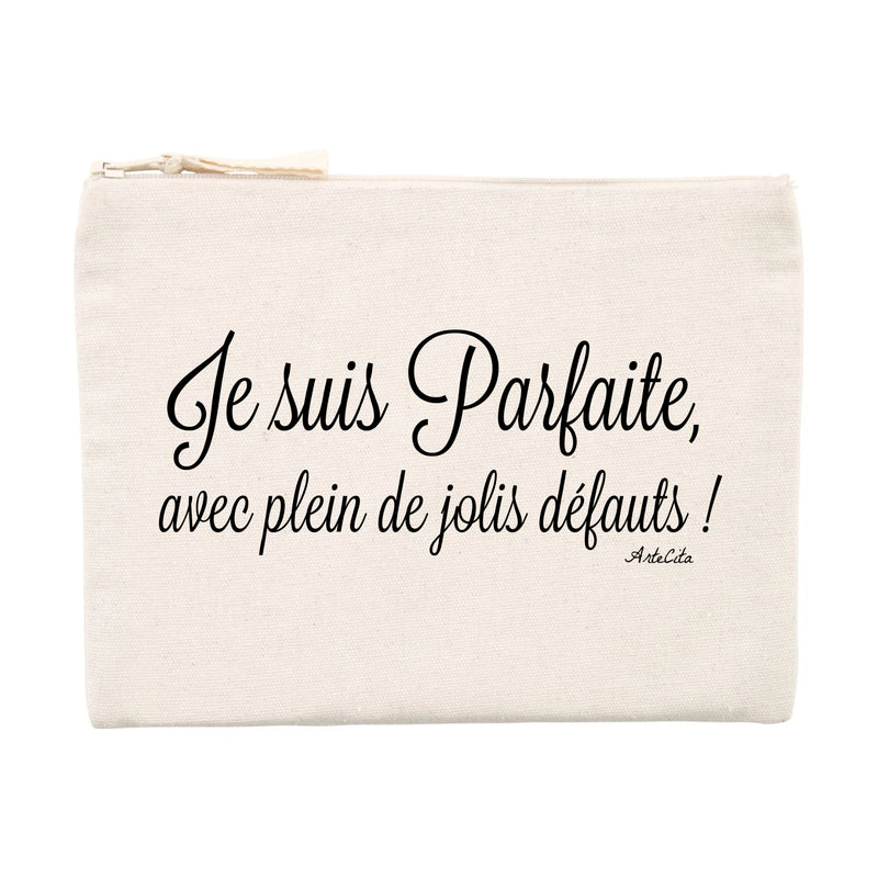 Cadeau anniversaire : Pochette - Parfaite avec plein de jolis défauts - Matières Recyclées - Cadeau Personnalisable - Cadeaux-Positifs.com -Unique-Beige-