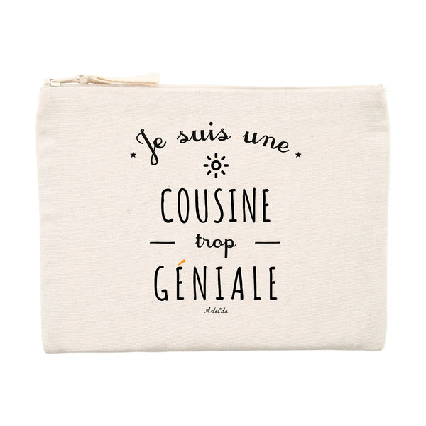 Pochette - Une Cousine trop Géniale - Cadeau éco-responsable - Cadeau Personnalisable - Cadeaux-Positifs.com -Unique-Beige-