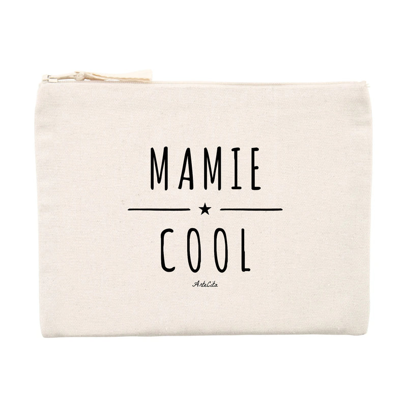 Cadeau anniversaire : Pochette - Mamie Cool - 100% Matières Recyclées - Cadeau Original - Cadeau Personnalisable - Cadeaux-Positifs.com -Unique-Beige-