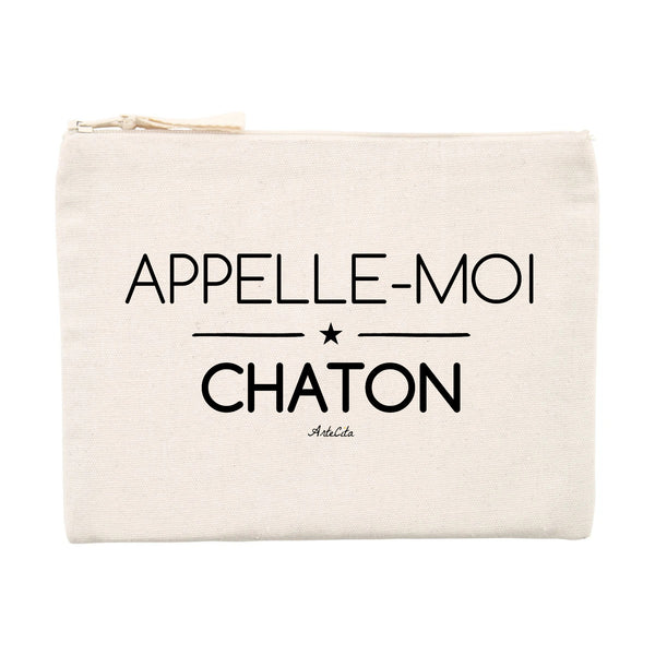 Pochette - Appelle-moi Chaton (phrase) - Cadeau Original & Durable - Cadeau Personnalisable - Cadeaux-Positifs.com -Unique-Beige-