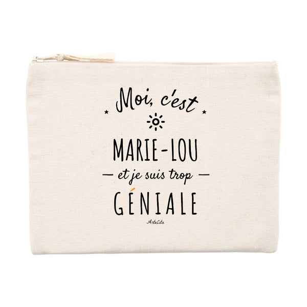 Pochette - Marie-Lou est trop Géniale - Cadeau Original & Durable - Cadeau Personnalisable - Cadeaux-Positifs.com -Unique-Beige-