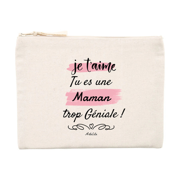 Pochette - Maman Je t'aime - Matière recyclées - Cadeau Durable - Cadeau Personnalisable - Cadeaux-Positifs.com -Unique-Beige-