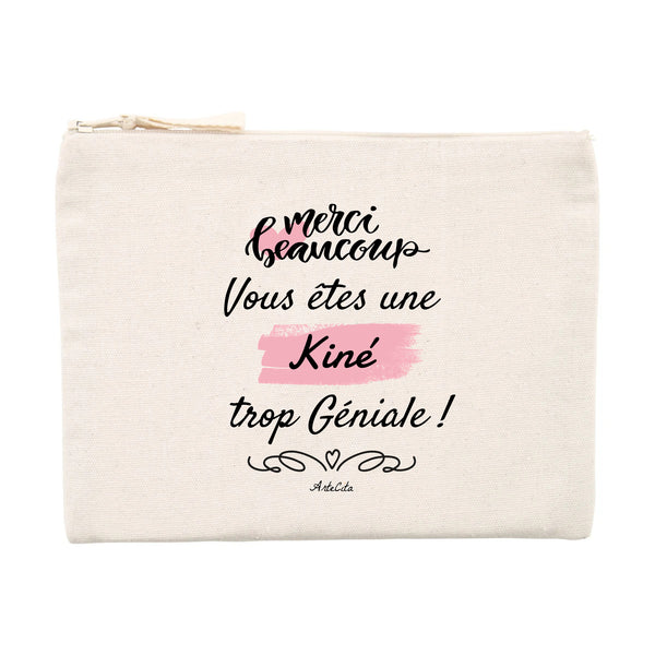 Pochette - Merci, vous êtes une Kiné trop Géniale - Cadeau Durable - Cadeau Personnalisable - Cadeaux-Positifs.com -Unique-Beige-