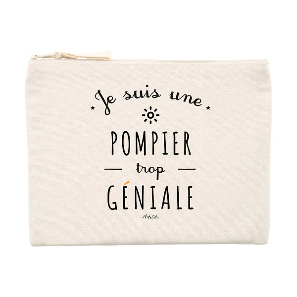 Pochette - Je suis une Pompier trop Géniale - Cadeau Original & Durable - Cadeau Personnalisable - Cadeaux-Positifs.com -Unique-Beige-