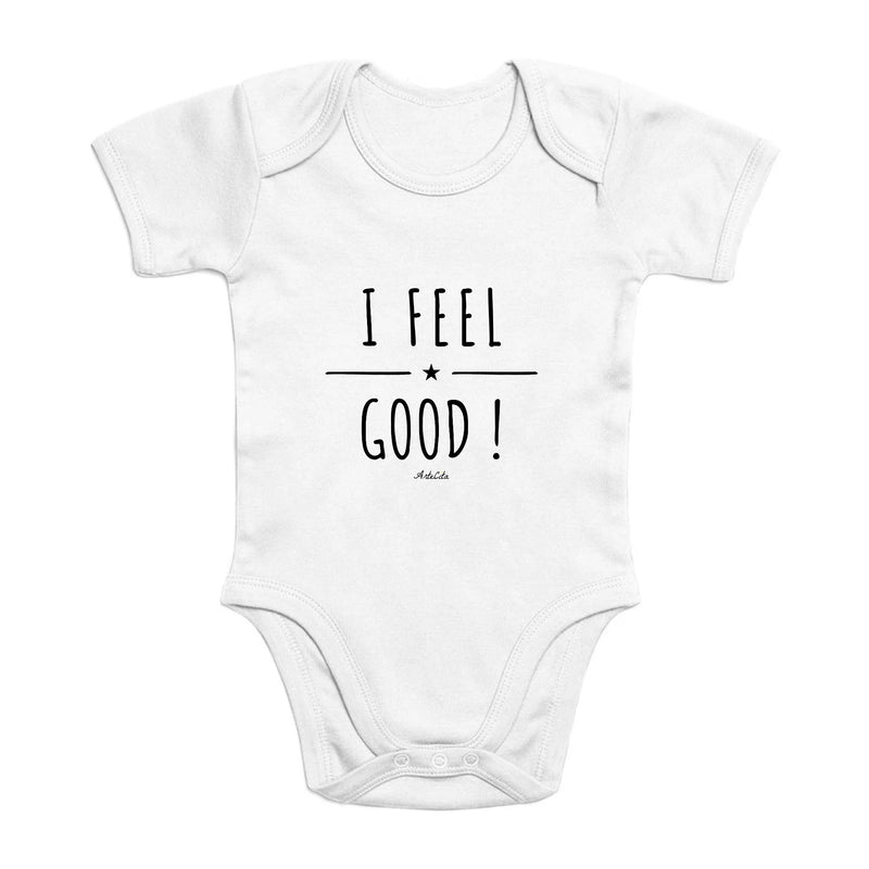 Cadeau anniversaire : Body - I Feel Good ! - Coton Bio - Cadeau Original - Cadeau Personnalisable - Cadeaux-Positifs.com -0-3 Mois-Blanc-