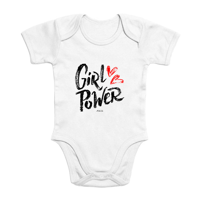 Cadeau anniversaire : Body - Girl Power - Coton Bio - Cadeau Original - Cadeau Personnalisable - Cadeaux-Positifs.com -0-3 Mois-Blanc-