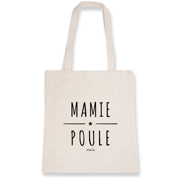 Tote Bag - Mamie Poule - Coton Bio - Cadeau Original - Cadeau Personnalisable - Cadeaux-Positifs.com -Unique-Blanc-