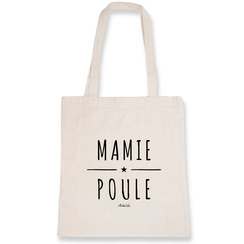 Cadeau anniversaire : Tote Bag - Mamie Poule - Coton Bio - Cadeau Original - Cadeau Personnalisable - Cadeaux-Positifs.com -Unique-Blanc-
