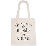 Tote Bag - Une Belle-Mère trop Géniale - Coton Bio - Cadeau Original - Cadeau Personnalisable - Cadeaux-Positifs.com -Unique-Blanc-