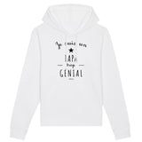 Sweat à Capuche - Un Papa trop Génial - Coton Bio - Cadeau Original - Cadeau Personnalisable - Cadeaux-Positifs.com -XS-Blanc-