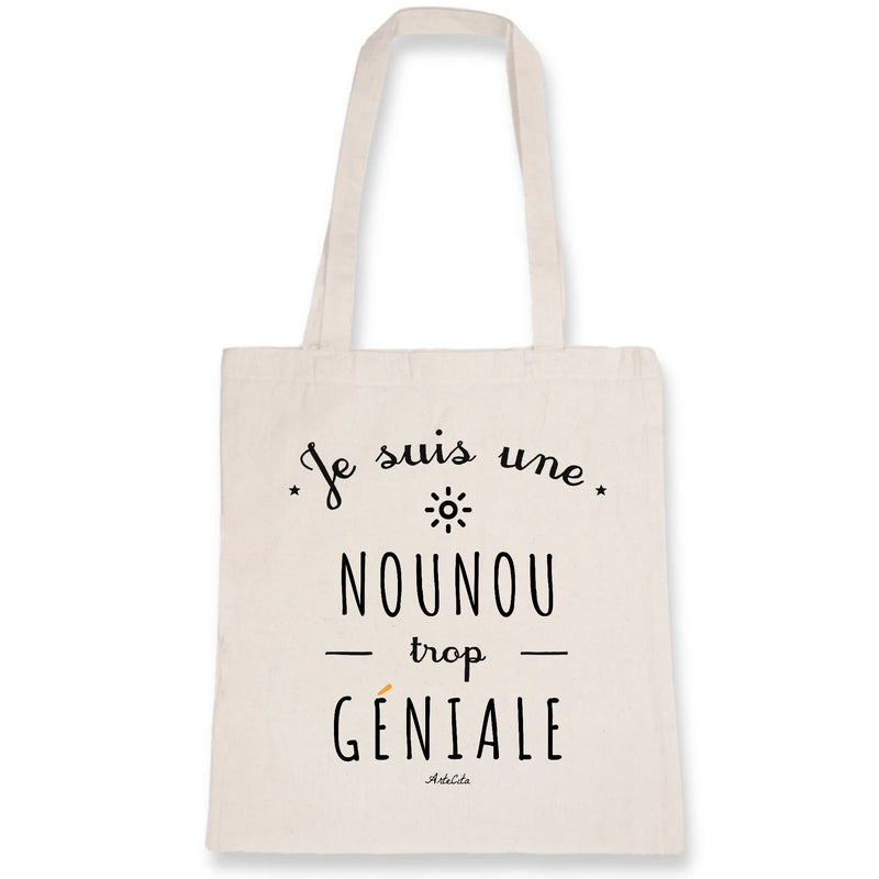 Cadeau anniversaire : Tote Bag - Une Nounou trop Géniale - Coton Bio - Cadeau Original - Cadeau Personnalisable - Cadeaux-Positifs.com -Unique-Blanc-