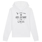 Sweat à Capuche - Un Aide Soignant trop Génial - Coton Bio - Cadeau Original - Cadeau Personnalisable - Cadeaux-Positifs.com -XS-Blanc-