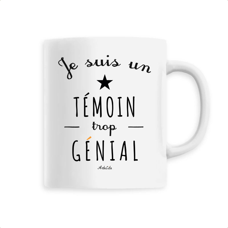 Cadeau anniversaire : Mug - Un Témoin trop Génial - 6 Coloris - Cadeau Original - Cadeau Personnalisable - Cadeaux-Positifs.com -Unique-Blanc-