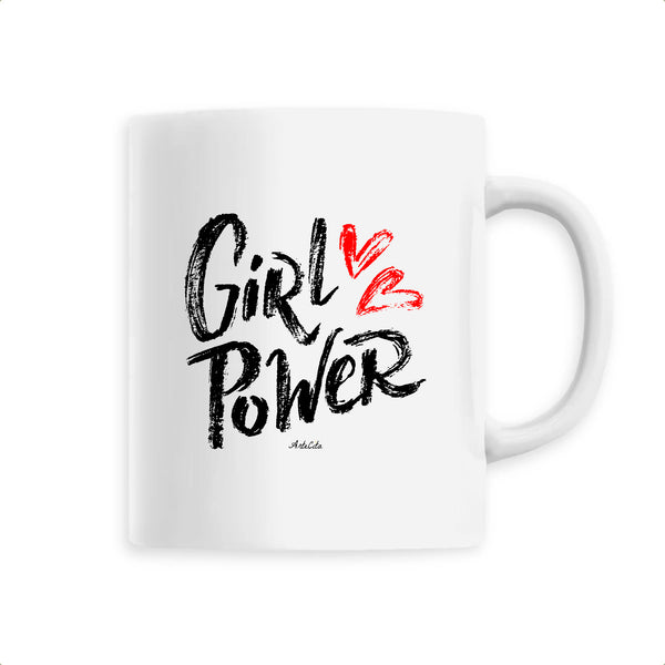 Mug - Girl Power (Coeur) - 6 Coloris - Cadeau Original - Cadeau Personnalisable - Cadeaux-Positifs.com -Unique-Blanc-