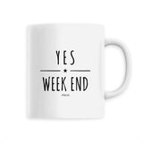 Mug - Yes Week End - Céramique Premium - 6 Coloris - Cadeau Personnalisable - Cadeaux-Positifs.com -Unique-Blanc-