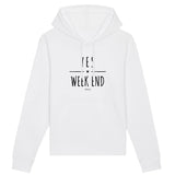 Sweat à capuche - Yes Week End - Coton Bio - 3 Coloris - Cadeau Personnalisable - Cadeaux-Positifs.com -XS-Blanc-