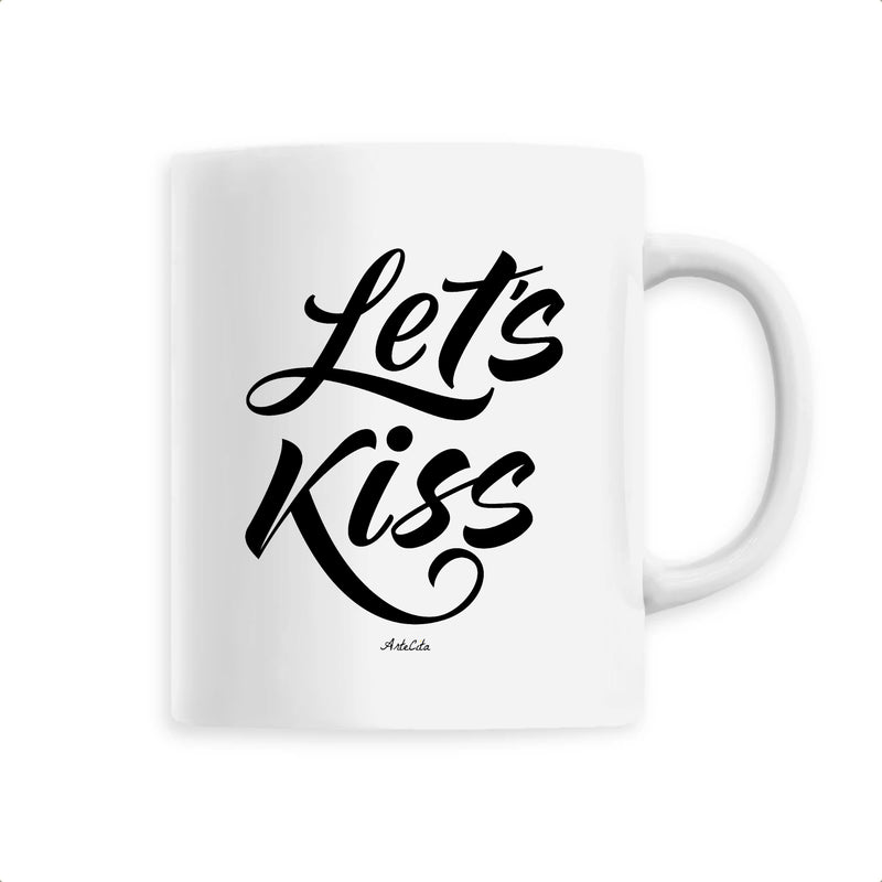Cadeau anniversaire : Mug - Let's Kiss - Céramique Premium - 6 Coloris - Cadeau Personnalisable - Cadeaux-Positifs.com -Unique-Blanc-