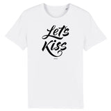 T-Shirt - Let's Kiss - Coton Bio - 5 Coloris - Cadeau Personnalisable - Cadeaux-Positifs.com -XS-Blanc-
