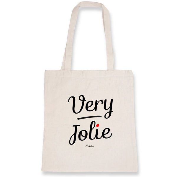 Tote Bag - Very Jolie - Coton Bio - Cadeau Original - Cadeau Personnalisable - Cadeaux-Positifs.com -Unique-Blanc-