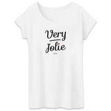 T-Shirt - Very Jolie - Coton Bio - Cadeau Original - Cadeau Personnalisable - Cadeaux-Positifs.com -XS-Blanc-