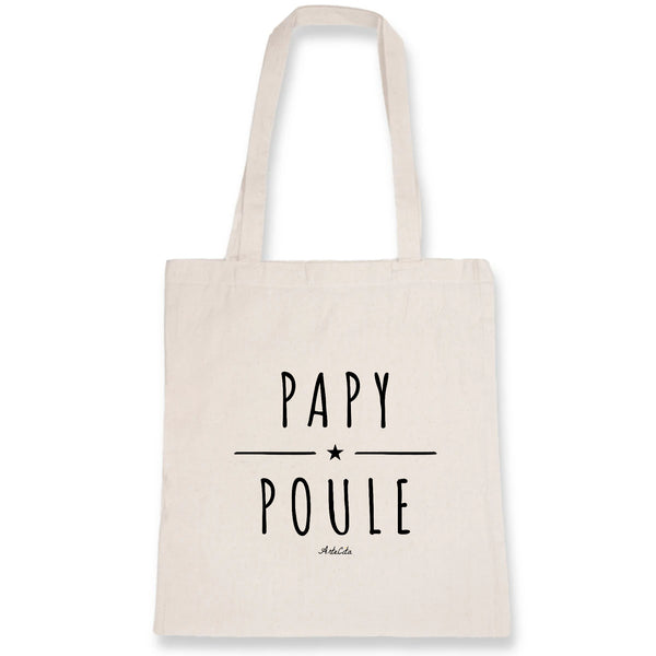 Tote Bag - Papy Poule - Coton Bio - Cadeau Original - Cadeau Personnalisable - Cadeaux-Positifs.com -Unique-Blanc-