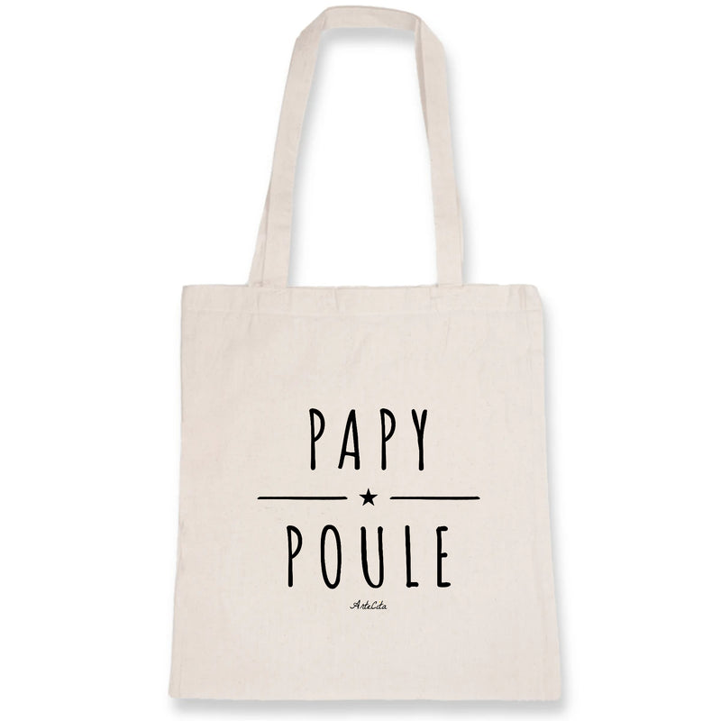 Cadeau anniversaire : Tote Bag - Papy Poule - Coton Bio - Cadeau Original - Cadeau Personnalisable - Cadeaux-Positifs.com -Unique-Blanc-