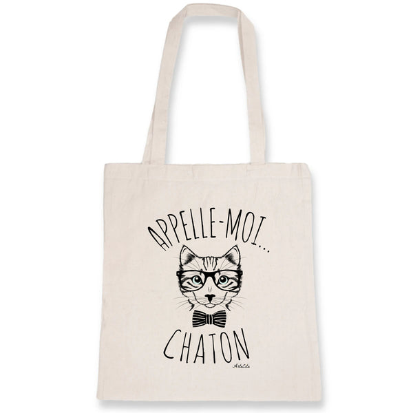Tote Bag - Appelle-moi Chaton - Coton Bio - Cadeau Original - Cadeau Personnalisable - Cadeaux-Positifs.com -Unique-Blanc-