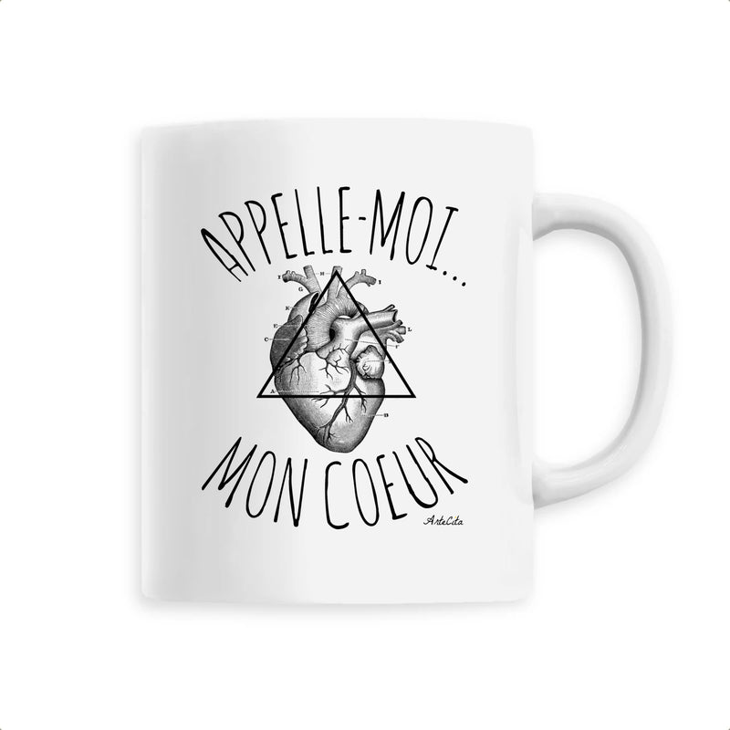 Cadeau anniversaire : Mug - Appelle-Moi mon Coeur - 6 Coloris - Cadeau Original - Cadeau Personnalisable - Cadeaux-Positifs.com -Unique-Blanc-