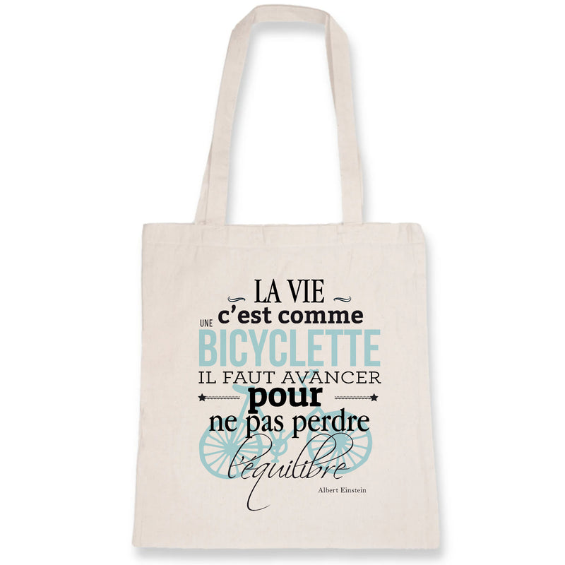 Cadeau anniversaire : Tote Bag - Citation Albert Einstein - Coton Bio - Cadeau Unique - Cadeau Personnalisable - Cadeaux-Positifs.com -Unique-Blanc-